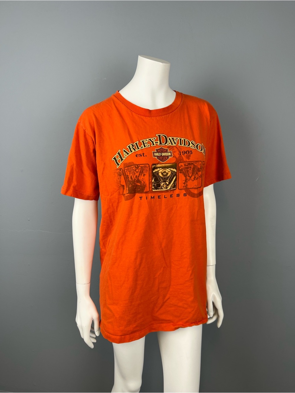 Harley-Davidson Men’s Orange Timeless Graphic Tee Red deer